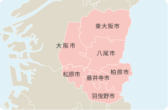 精神科 訪問看護のサービス提供地域地図